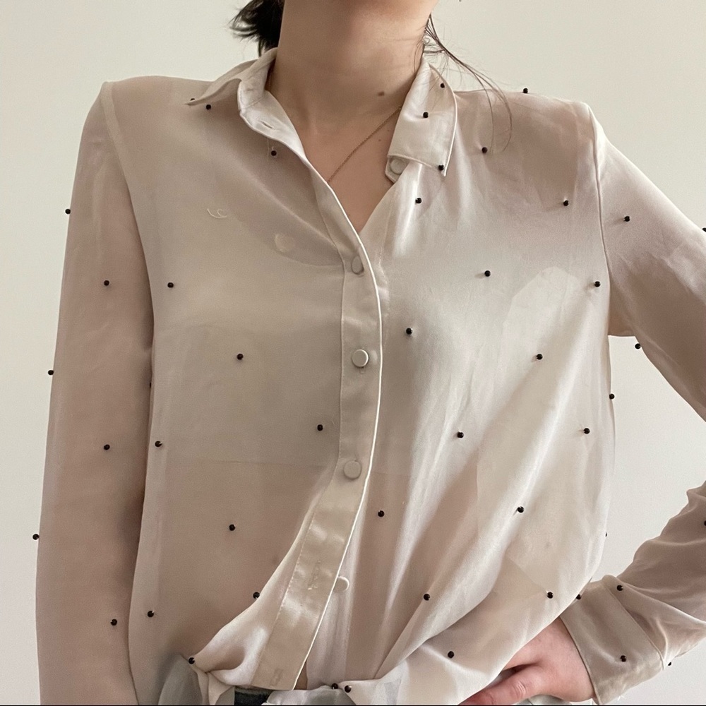 URBAN OUTFITTERS SHEER BUTTON DOWN SHIRT - XS